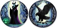 United States 1 Dollar MALEFICENT FOREST Queens of Darkness 1 Oz Silver Coin 1$ USA 2025 -