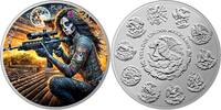 Mexico DIA DE LOS MUERTOS Sniper Libertad 1 Oz Silver Coin Mexico 2024 -