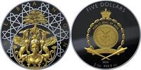 Niue 5 Dollars GRAND LEBANON 100th Anniversary Dark Ruthenium Gilded 2 Oz Silver Coin 5$ Niue 2025 -