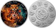 Mexico DIA DE LOS MUERTOS Ocelotl Warrior Libertad 1 Oz Silver Coin Mexico 2024 -