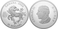 Canada 15 Dollars HORSE Lunar Year 1 Oz Silver Coin 15$ Canada 2026 -