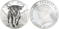 Cook Islands 5 Dollars WRATH Seven Deadly Sins Bull 1 Oz Silver Coin 5$ Cook Islands 2025 -