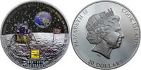Cook Islands 20 Dollars MOON LANDING Apollo 11 50th Anniversary 3 Oz Silver Coin 20$ Cook Islands 2019 -