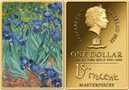 Tokelau 1 Dollar IRIS Vincent Masterpieces Van Gogh 1/500 Oz Gold Coin 1$ Tokelau 2022 -