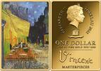 Tokelau 1 Dollar CAFE TERRACE AT NIGHT Vincent Masterpieces Van Gogh 1/500 Oz Gold Coin 1$ Tokelau 2022 -