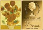 Tokelau 1 Dollar SUNFLOWERS Vincent Masterpieces Van Gogh 1/500 Oz Gold Coin 1$ Tokelau 2022 -