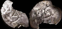 SPANISH MONARCHY  1/2 Silver Real Macuquino (Spanish Cobs) - 18 mm / 1.10 gr. ss
