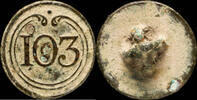 MILITARY BUTTONS  Button Military French, Regiment 103, Napoleonic Wars - 15 mm. ss