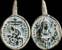 RELIGIOUS MEDALS  Religious medal XVI-XVII centuries, N.S. del Risco / S. Rita de Casia - 32x20 mm ss