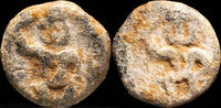 IBERIAN PUNIC REPUBLICAN Ancient Hispania - Ebusus (Ibiza) Lead 1/4 Calco - 13 mm / 2.31 gr. -