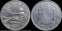 SPANISH MONARCHY  1870, 2 Pesetas Spanish First Republic (* 74) - 27 mm / 9.67 gr. ss
