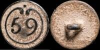 MILITARY BUTTONS  Button Military French, Regiment 59, Napoleonic Wars - 16 mm. ss