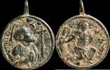 RELIGIOUS MEDALS  Religious medal XVI-XVII centuries, Santa Barbara / San Jeronimo - 44x34 mm. ss