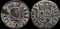 SPANISH MONARCHY  1661, 8 Maravedis Philip IV, Sevilla Mint (A is V inverted) - 20 mm / 2,23 gr. ss
