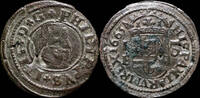 SPANISH MONARCHY 1663, 16 Maravedis Philip IV, Burgos Mint. (Resello) - 25 mm / 2,8 gr -