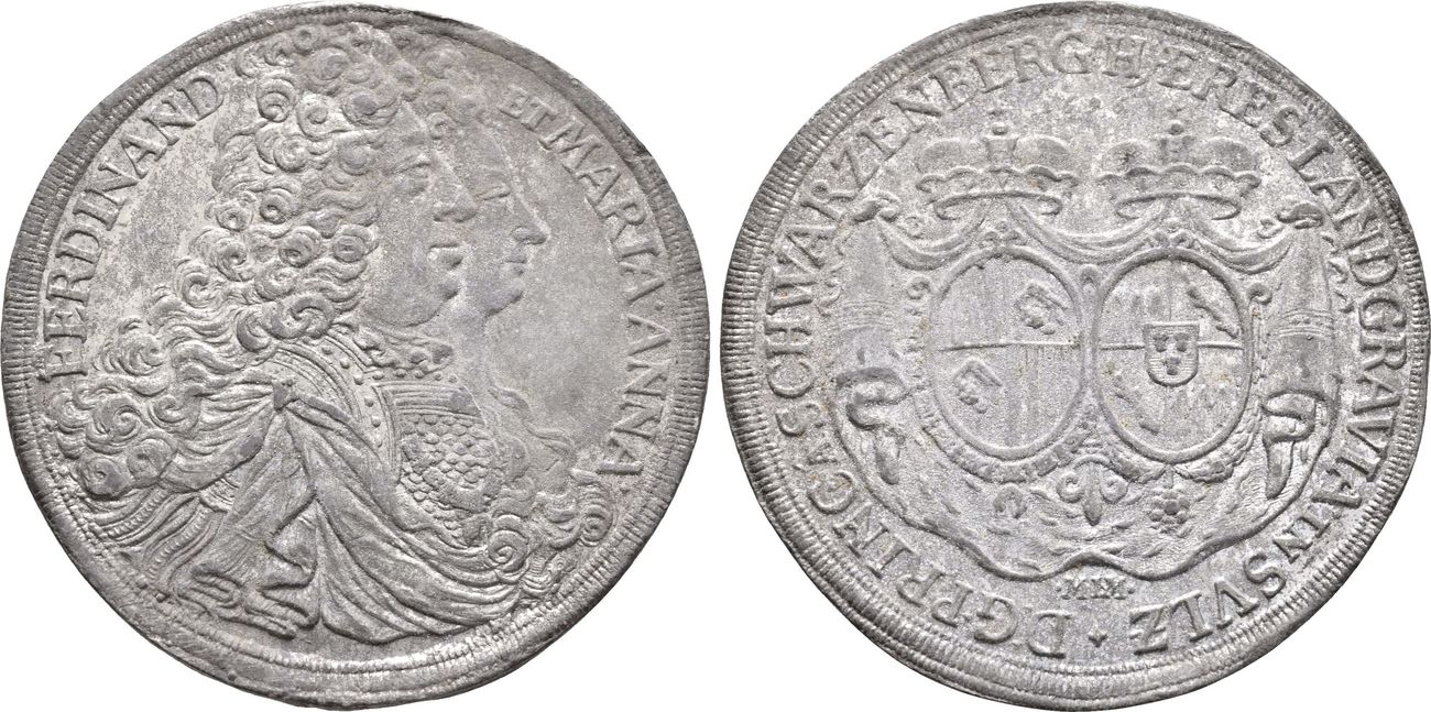 Schwarzenberg Taler Zinnabschlag 1696 Ferdinand Wilhelm Eusebius, 16831703 ss Schwarzenberg Taler Zinnabschlag 1696 Ferdinand Wilhelm Eusebius, 16831703 ss