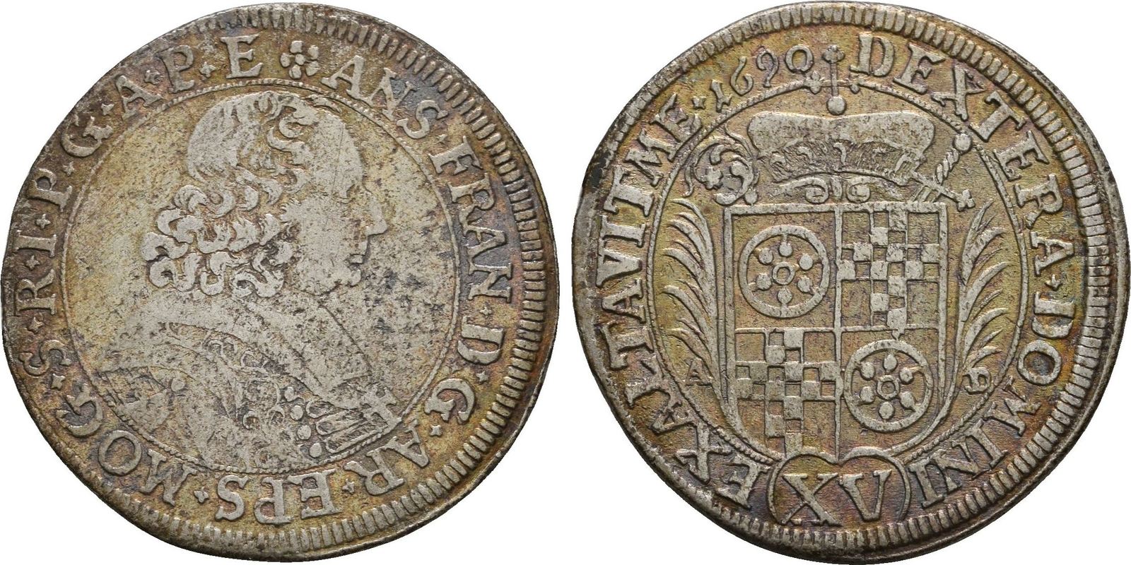 Mainz Bistum 15 Kreuzer 1690 Anselm Franz von Ingelheim, 174649 ss