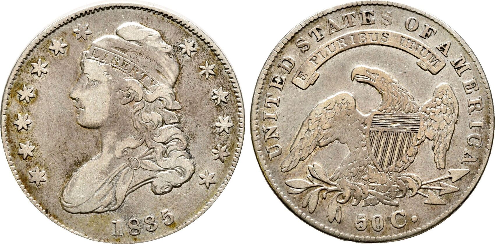 USA 1 2 Dollar 50 Cent Philadelphia 1835 Ss MA Shops USA 1 2 Dollar 50 Cent Philadelphia 1835 Ss MA Shops