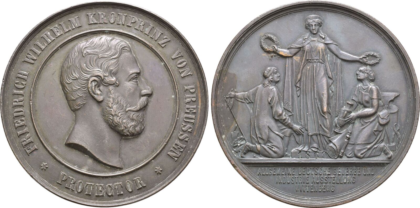 Wittenberg Stadt Bronzemedaille von Beer o.J. ( 1869 ) ss