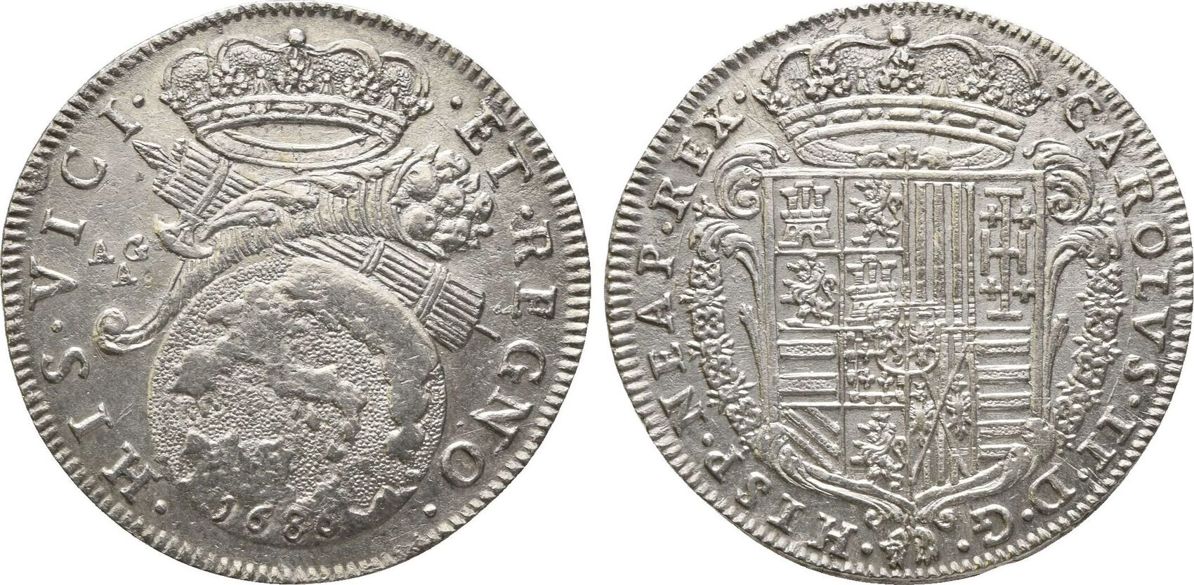 Italien Neapel Tari 1686 Karl II, 16641700 ssvz