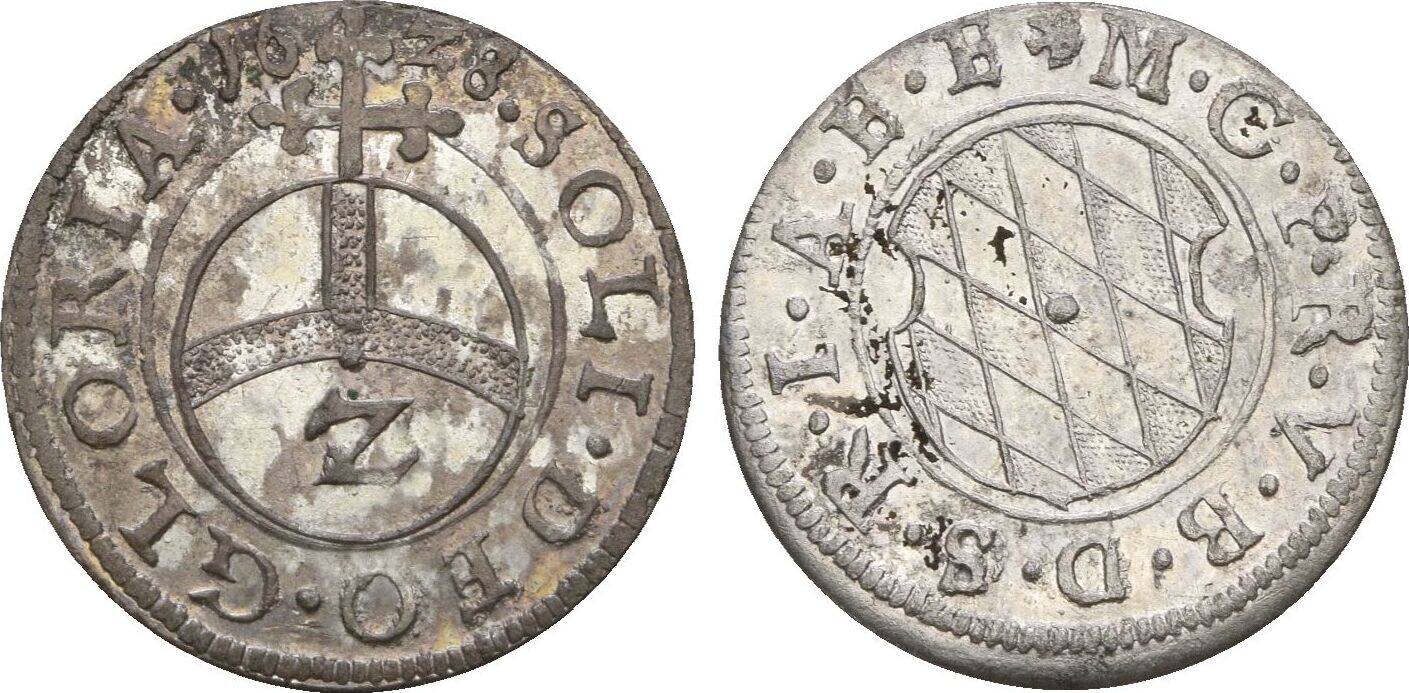 Bayern: 1/2 Batzen 1628 Maximilian I, 1623-1651: Vz+ | MA-Shops