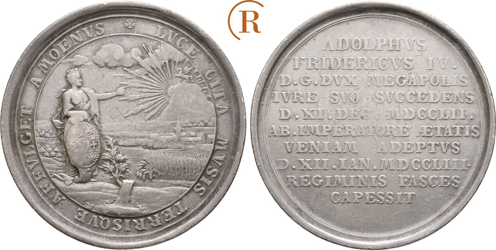 Mecklenburg Strelitz Silbermedaille auf seinen Regierungsantritt 1753