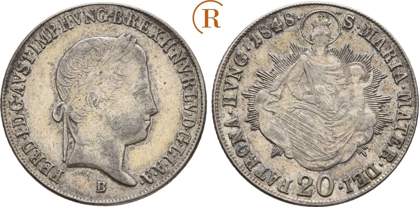 Habsburg: 20 Kreuzer Kremnitz 1848 B Ferdinand I, 1835-1848: Ss | MA-Shops