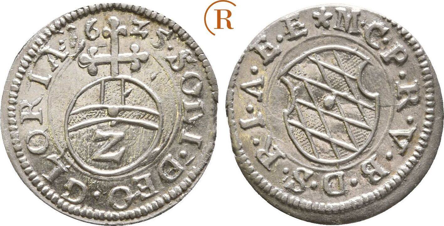 Bayern: 1/2 Batzen ( 2 Kreuzer ) 1625 Maximilian I, 1598-1651 ...