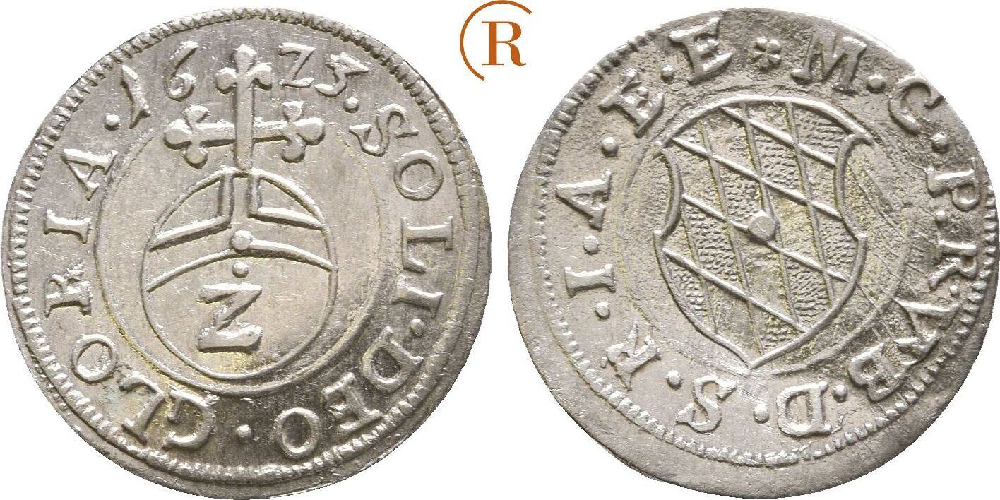 Bayern: 1/2 Batzen ( 2 Kreuzer ) 1623 Maximilian I, 1598-1651 ...