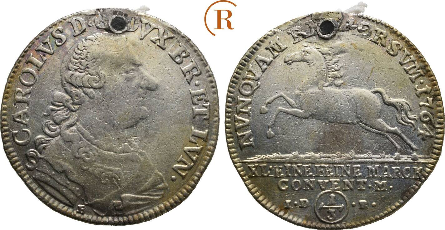 Braunschweig Wolfenbüttel 2/3 Taler 1764 Karl I, 17351780 ss