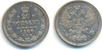 Russland: 20 Kopeken St. Petersburg Alexander II, 1855-1881: