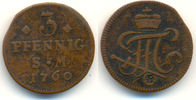Erfurt Bistum: 3 Pfennig Johann Friedrich Karl, 1743-63: