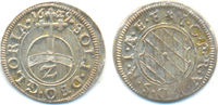 Bayern: 1/2 Batzen zu 2 Kreuzer Maximilian I, 1623-51: