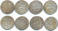 Bayern: Lot 4 x 1/2 Batzen zu 2 Kreuzer Maximilian I, 1623-51: