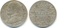 Italien Kirchenstaat: 2 Lire Rom Pius IX, 1846-1878: