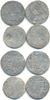 Belgien Brabant: Lot 4 x 1/5 Ecu. 1x mit Gegenstempel Philipp II. von Spanien, 1555-1596: