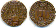 Münster Domkapitel: Kupfer 4 Pfennig mit Gegenstempel Brabeck -