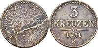 Österreich: 3 Kreuzer Nagybanya Stempelbruch 1851 G Franz Joseph I, 1848-1916: ss