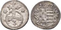 Sayn Wittgenstein Hohenstein: 3 Pfennig 1622 Gustav, 1657-1701: ss, sehr selten !!