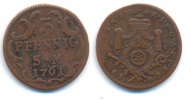 Erfurt Bistum: Johann Friedrich Karl, 1743-1763. 3 Pfennig