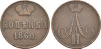 Russland 1 Kopeke 1860 BM Alexander II.1855-1881 ss Warschau