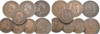 Frankreich: Lot 8 Münzen Napoleon III, 1852-1870: -