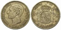 Spanien: Alfons XII. 1874-1885. 5 Pesetas