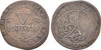 Pfalz: 5 Kreuzer zeitgenössische Kupfer Fälschung 1736 Karl Philipp, 1716-1742: ss