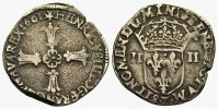 Frankreich: Heinrich IV., 1589-1610. 1/4 Ecu