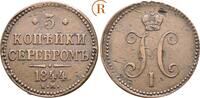 Russland: 3 Kopeken Ekaterinburg 1844 EM Nikolaus I, 1825-1855: ss+ kleiner Schrötlingsfehler