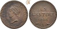 Frankreich: 1 Centime Paris 1848 A 2. Republik, 1848-1852: Stempelglanz