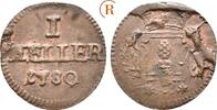 Augsburg Stadt: 1 Heller 1780 ss-vz interessanter Stempelfehler