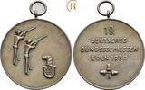 Silbermedaille auf das 19. dt. Bundesschiessen 1930 Köln Stadt:  vz+ mattiert, Original Henkel
