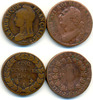 Frankreich: Constitution, 1791-93: Lot 12 Deniers und 5 Centimes.